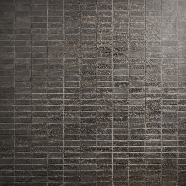 Creston Charcoal Gray 12.03 in. x 12.39 in. Stacked Matte Porcelain Mosaic Floor and Wall Tile (1.03 sq. ft. / Each)