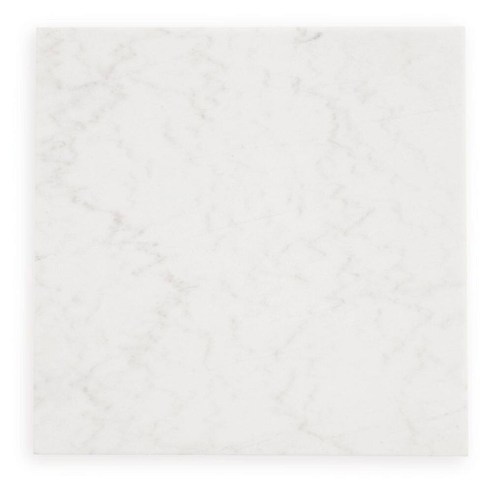 Henridge Traditional Black Wood Square Accent Table with White Marble Top