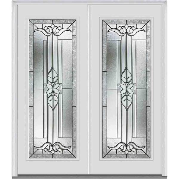 MMI Door 72 in. x 80 in. Cadence Left-Hand Inswing Full Lite Decorative Glass Painted Fiberglass Smooth Prehung Front Door