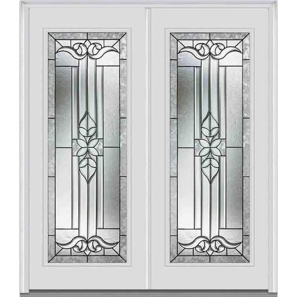 MMI Door 72 in. x 80 in. Cadence Left-Hand Inswing Full Lite Decorative Glass Painted Steel Prehung Front Door