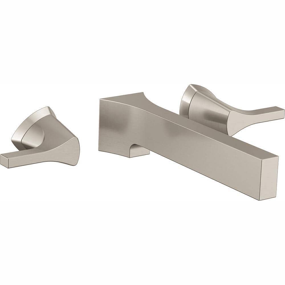 Zura 2-Handle Wall Mount Bathroom Faucet Trim Kit in Stainless (Valve Not Included) price history on PriceWatchPro