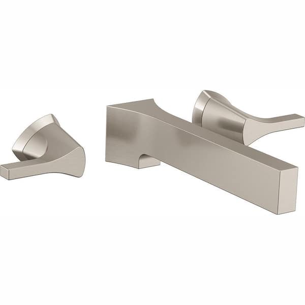 Delta Zura 2-Handle Wall Mount Bathroom Faucet Trim Kit in Stainless (Valve Not Included)