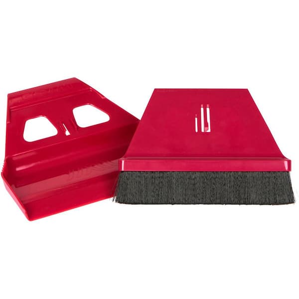 WISP miniWISP 6 in. Red Whisk Broom and 7 in. Plastic Dust pan Set with Electrostatic Bristle Seal Technology