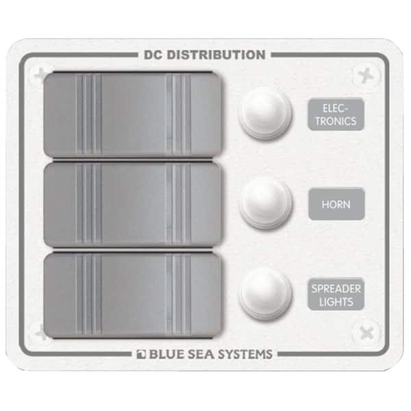 Blue Sea Systems Contura 12-Volt DC 3-Position Water Resistant Circuit Breaker Panel