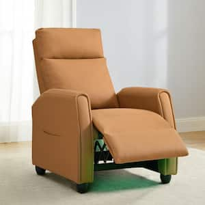 Toinette Camel Push Back Recliner Chair with LED Lights, Heating and Massage