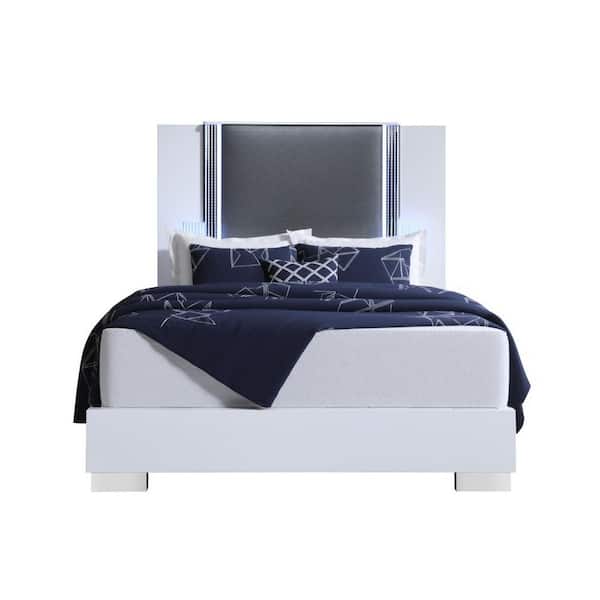 Gray Wood Frame Queen Panel Bed