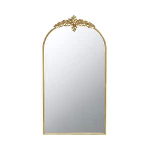 24 in. W x 41.9 in. H Arched Gold Metal Frame Wall Decor Mirror