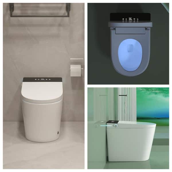 LUXSHERY Compact Smart Toilet with Bidet Seat Built-In with Auto