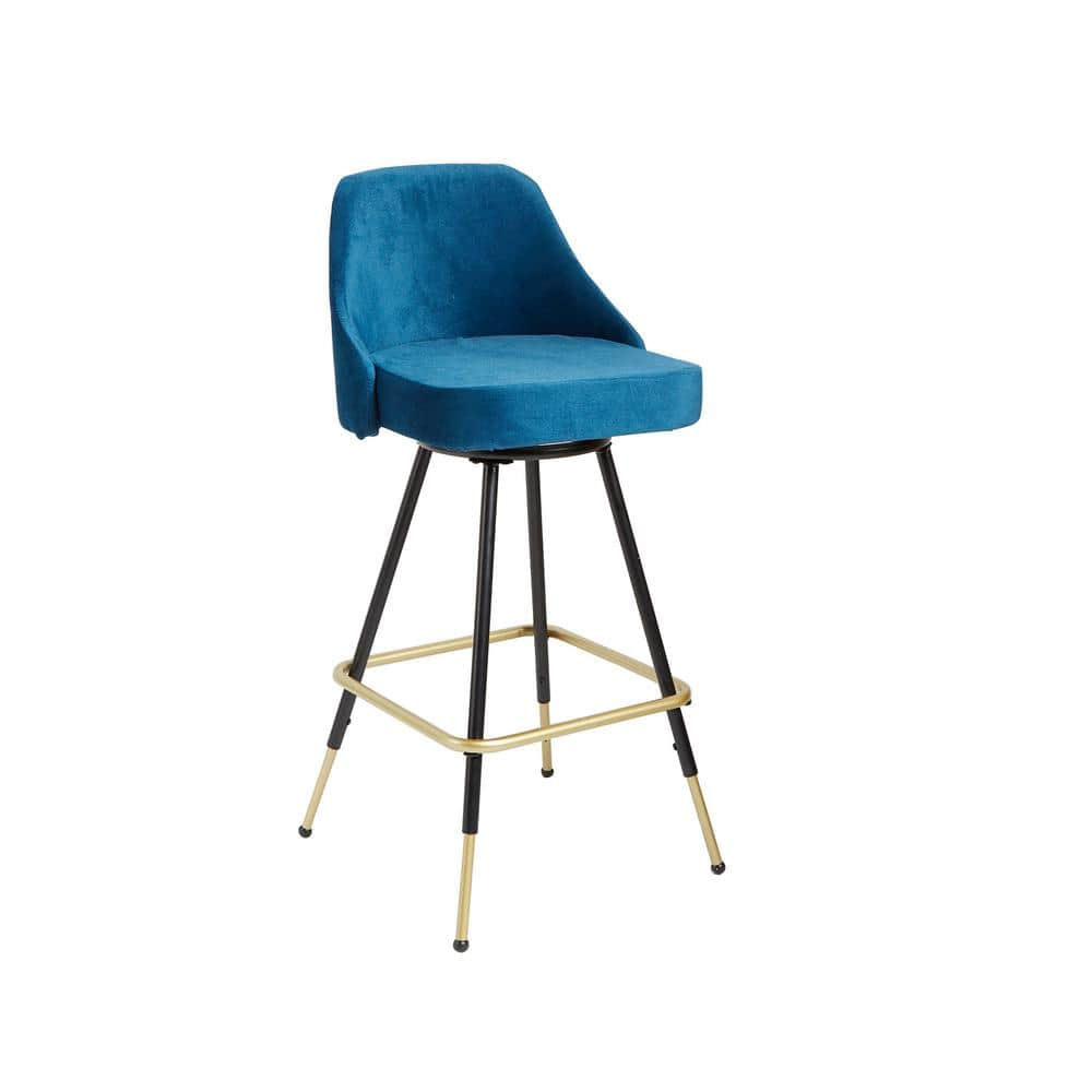 Silverwood Furniture Reimagined Victor Mid Century 24 In Adjustable   Blue Black Silverwood Furniture Reimagined Bar Stools Cpfb1859 64 1000 