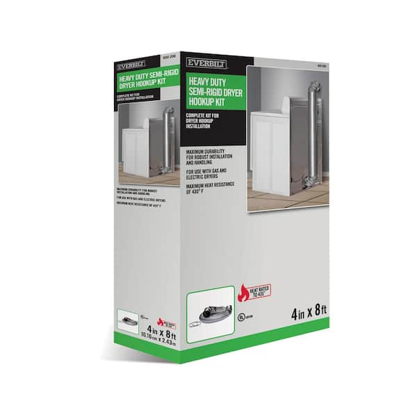 4 in. x 8 ft. All Metal Dryer Vent Hook-Up Kit