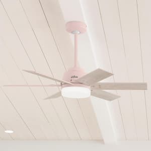 Pacer 44 in. Indoor Blush Pink Ceiling Fan with Light Kit and Remote