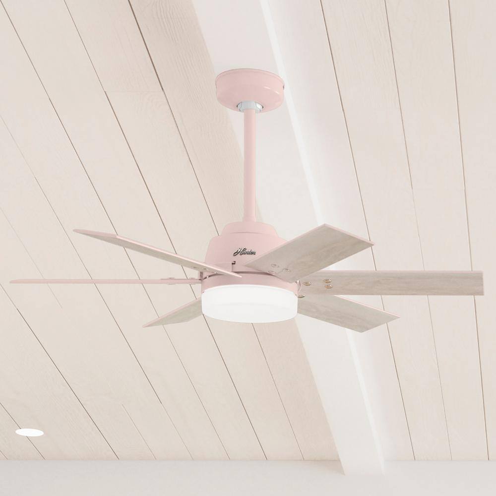 44" Blush Pink Ceiling Fan with Light and Remote Control
