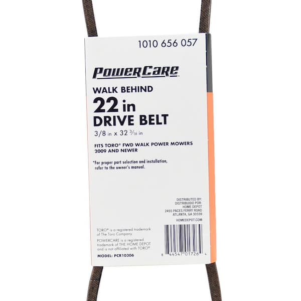 Powercare Drive Belt for FWD 22 in. Cut Toro WPM, Replaces OEM Powercare Drive Belt for FWD 22 in. Cut Toro WPM, Replaces OEM