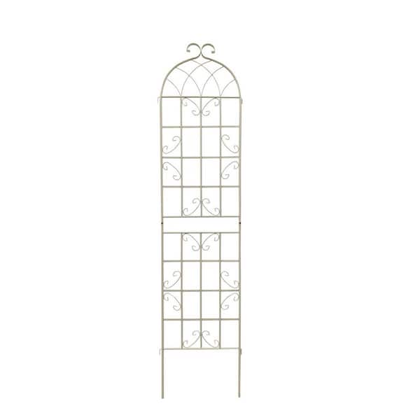 2 Pack 86.7 in. x 19.7 in. Metal Garden Trellis for Climbing Plants,Garden Trellis,Large Decorative Outdoor Trelli,White