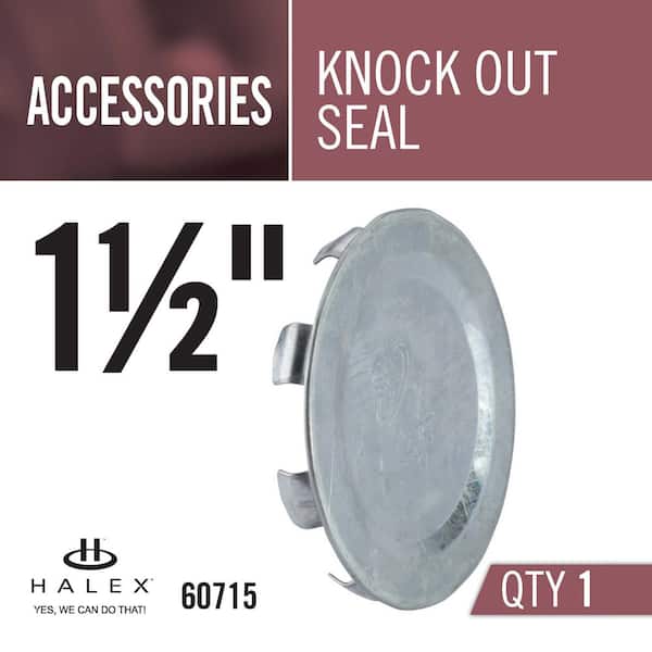 1 1/2" in Oil-tight Knockout Hole Seal with Gasket. 