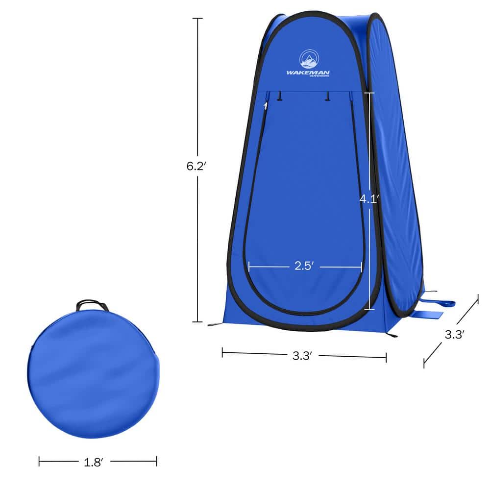 Blue Pop Up Privacy Tent with Carry Bag for Camping
