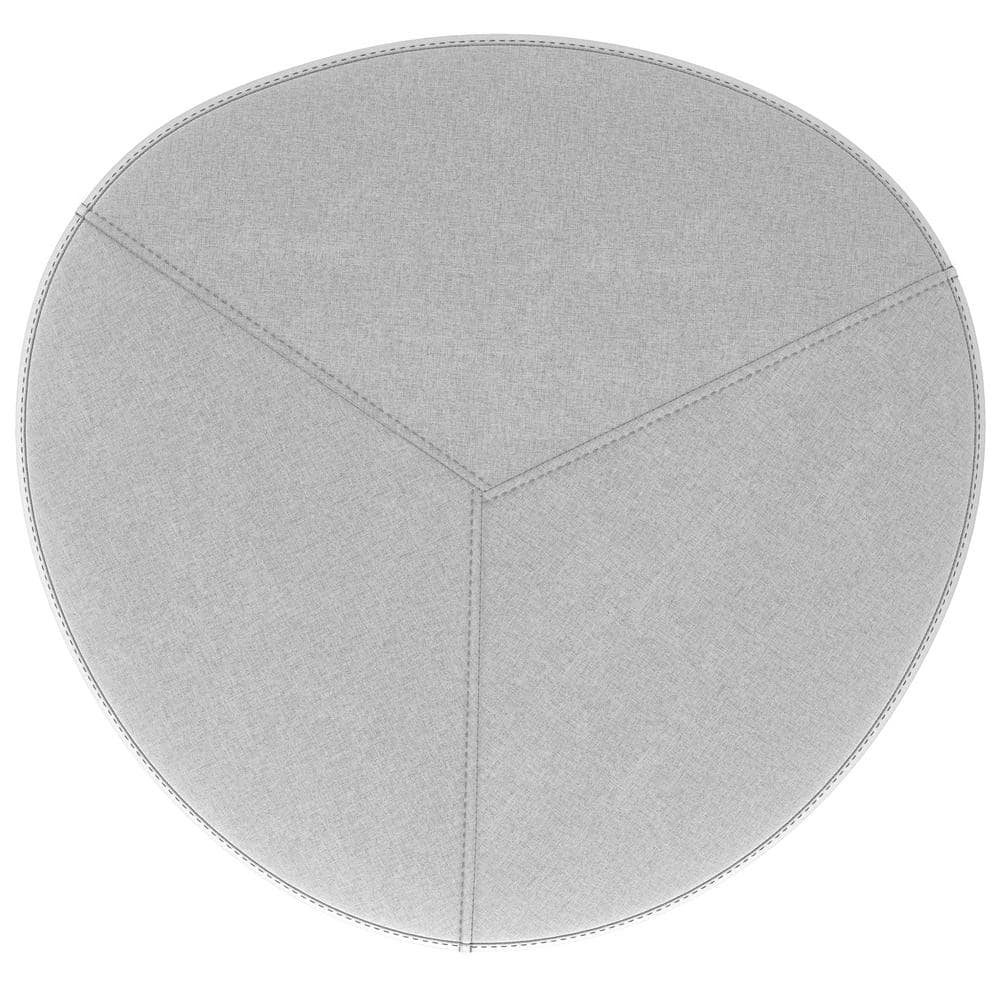 Moore 32" Light Grey Linen Round Ottoman