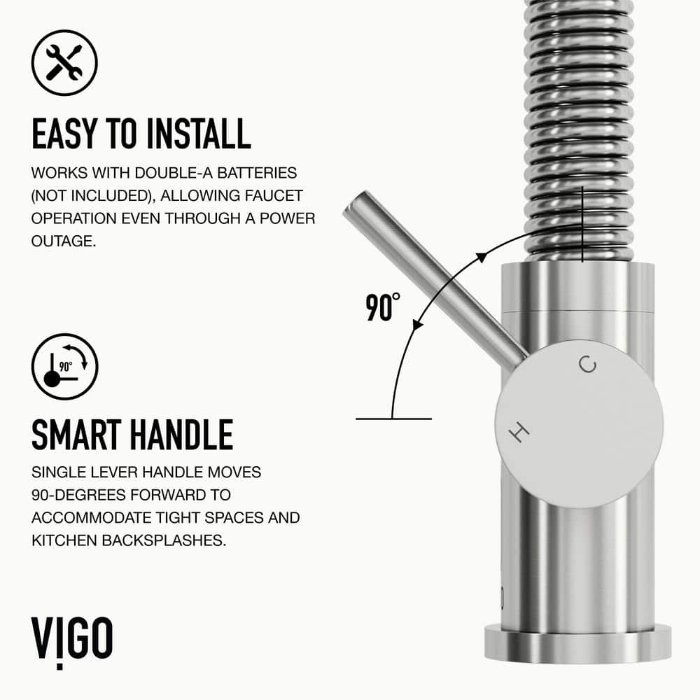 Stainless Steel Touchless Pull-Down Kitchen Faucet with Spray
