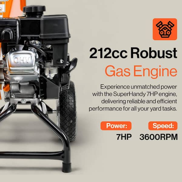 Compact Wood Chipper – 3 in. Capacity, 7 HP Gas Engine, Reinforced Rotor for Heavy-Duty Yard Chipping