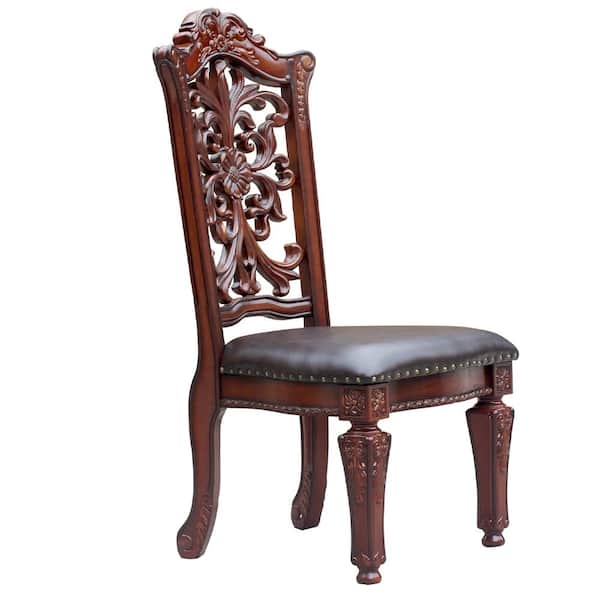 Unbranded Vendome Side Chair (Set-2) In PU and Cherry