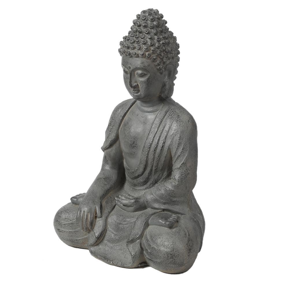 Gray Magnesium Oxide Sitting Buddha Garden Statue