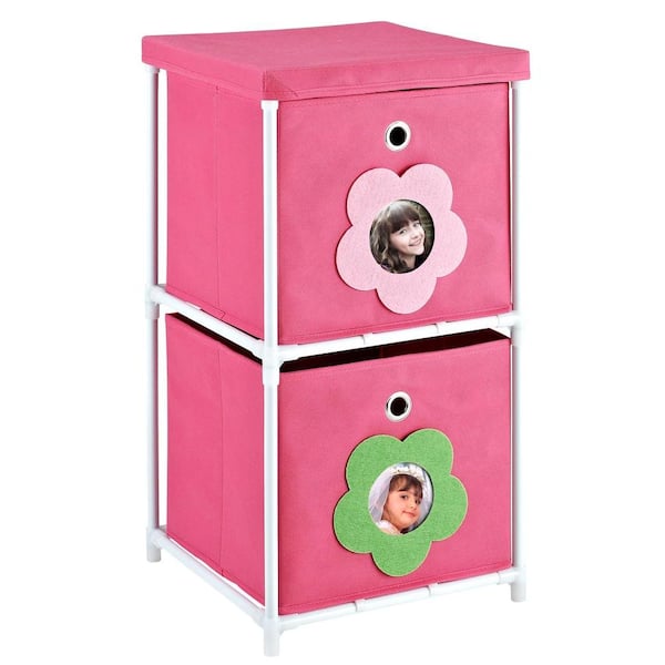 Altra Furniture 2-Bin Storage Unit in Pink