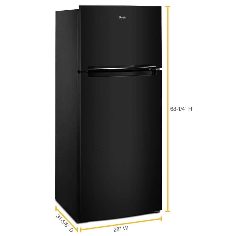 Black Freestanding Top-Freezer Refrigerator with Ice Maker, 17.7 cu. ft.