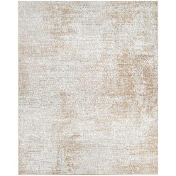 Dekor Ivory Beige 8 ft. x 10 ft. Abstract Contemporary Area Rug