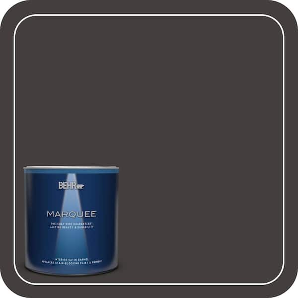 BEHR MARQUEE 1 qt. #MQ1-35 Off Broadway One-Coat Hide Satin Enamel Interior Paint & Primer
