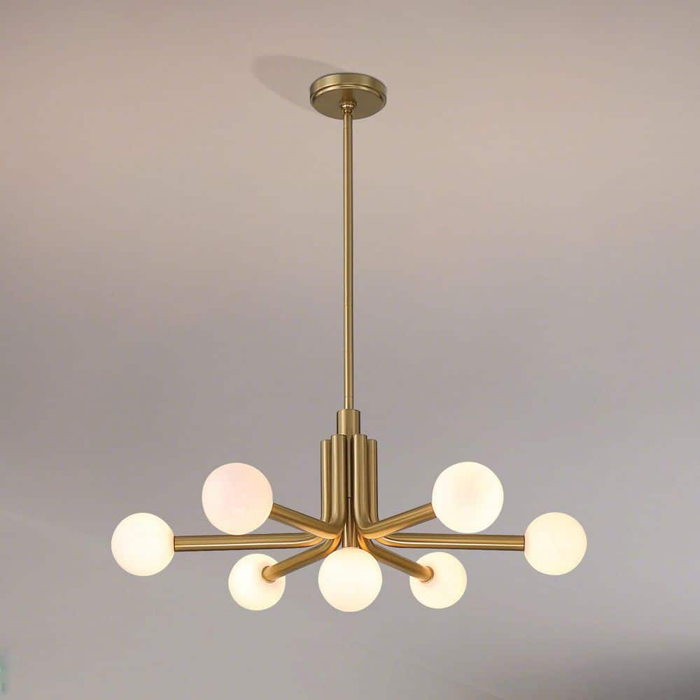 Thesis Stockholm 29 in. 7-Light Champagne Gold Chandelier with