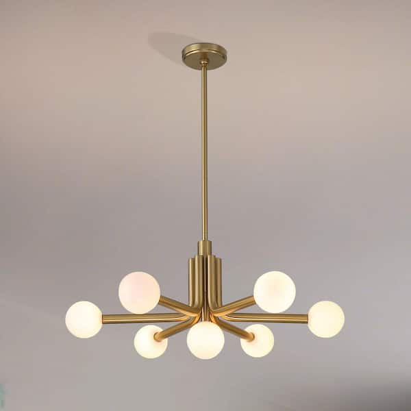 Thesis Stockholm 29 in. 7-Light Champagne Gold Chandelier with