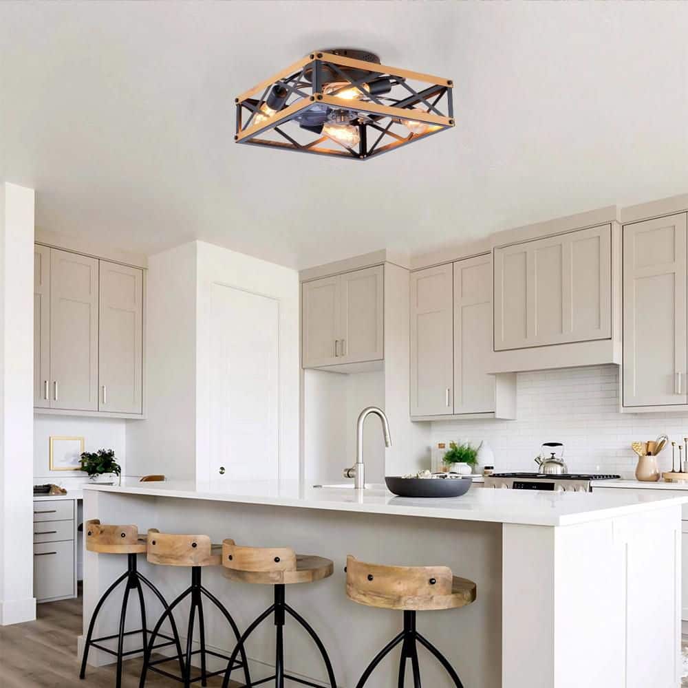 22 in. Bronze and Brushed Gold Flush Mount Ceiling Fan w/Remote Control Reversible DC Motor 6 Speed Timer and E26 Lights price history on PriceWatchPro