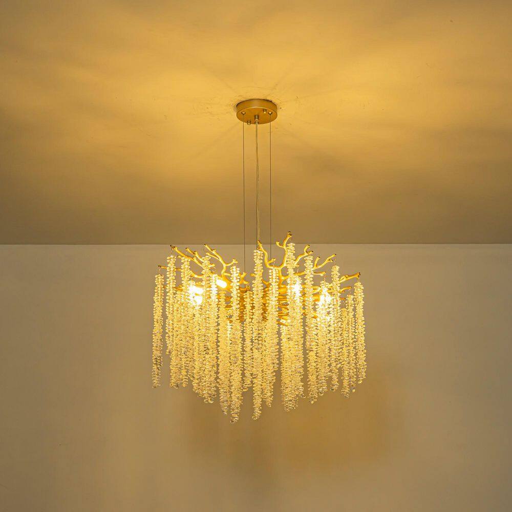 Ravin 8-Light Gold Modern Glam Waterfall Crystal Chandelier for Living Room, Dining Room price history on PriceWatchPro
