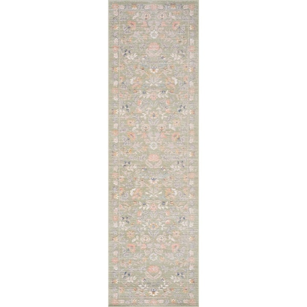 2 ft. x 8 ft. Sage Crestwood Oriental Indoor Area Rug