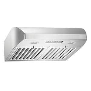 30 in. 680 CFM Stainless Steel Under Cabinet Range Hood with QuietMode from the Brillia Collection