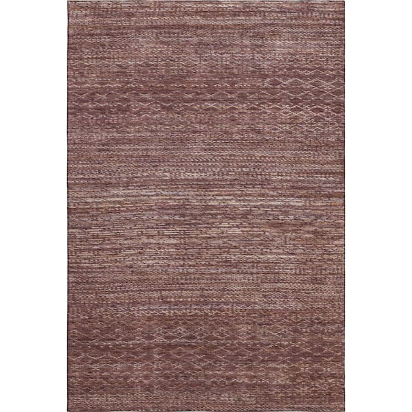 Mayfield Premium Machine Washable Abstract AMF2150 Merlot 3 ft. x 4 ft. Area Rug