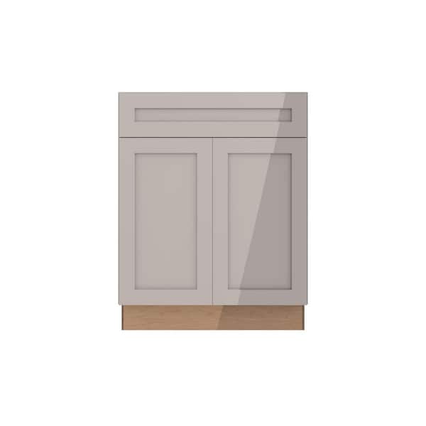 QuickShip Cottage 27 in. W x 21 in. D x 34.5 in. H Assembled Plywood Shaker Bath Sink Base Cabinet in Sterling