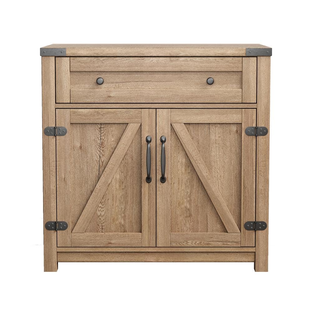 31.5 in. W x 15.75 in. D x 31.5 in. H Bathroom Brown Linen Cabinet