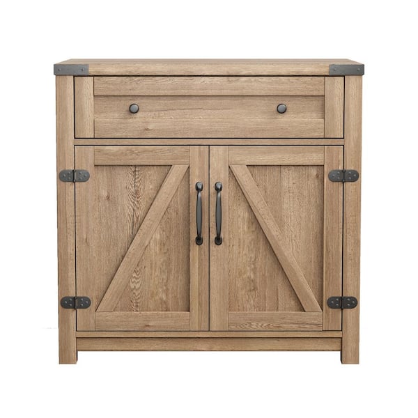 Unbranded 31.5 in. W x 15.75 in. D x 31.5 in. H Bathroom Brown Linen Cabinet