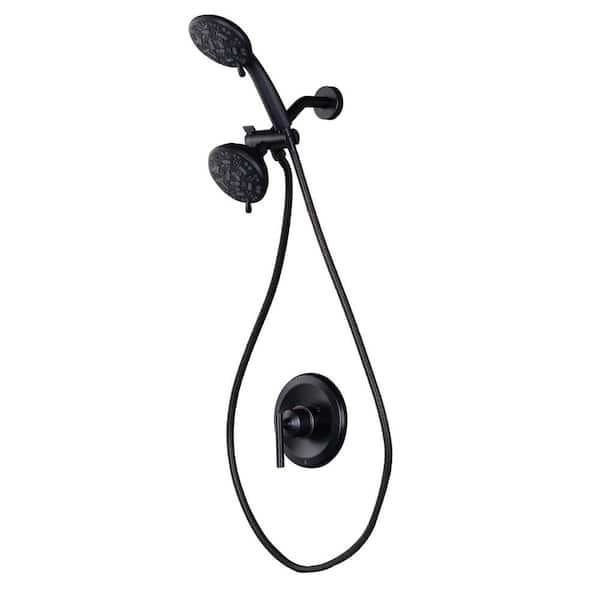 Single Handle 7-Spray Shower Faucet 1.8 GPM with High Pressure Dual Shower Adjustable Head in Oil Rubbed Bronze