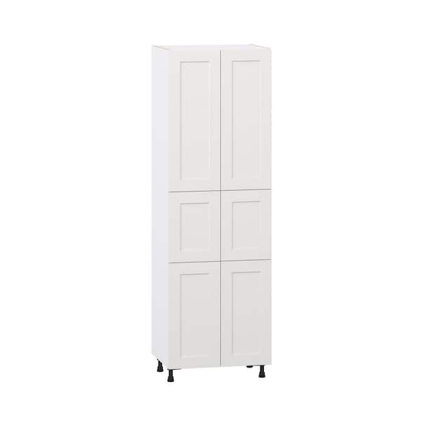 Roseland 30 in. W x 24 in. D x 94.5 in. H Assembled Shaker Pantry Kitchen Cabinet in Warm White