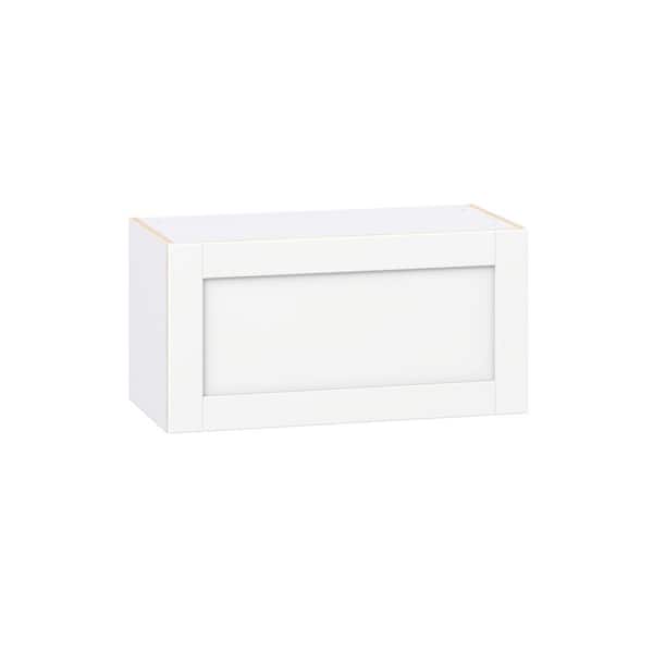 Milton 30 in. W x 14 in. D x 15 in. H Assembled Shaker Wall Bridge Kitchen Cabinet in Bright White with Lift Up Door
