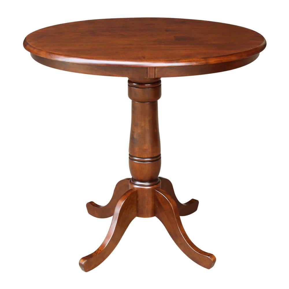 Espresso Medium Wood Round Extendable Counter Height Table