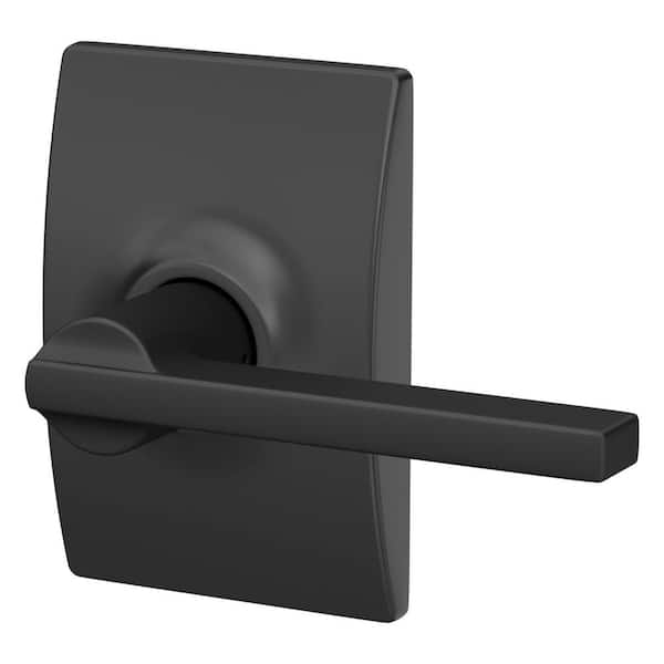 Schlage Latitude Matte Black Passage Hall/Closet Door Handle with Century  Trim F10 LAT 622 CEN - The Home Depot