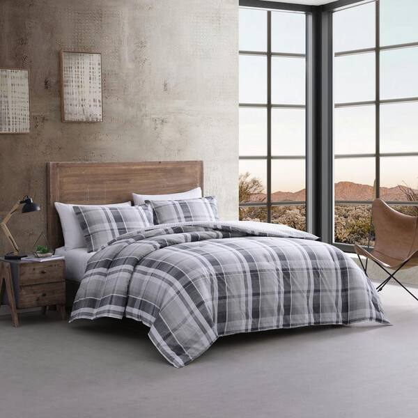 Wrangler Portland 3-Piece Gray Cotton Full/Queen Comforter Set ...