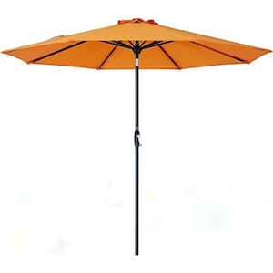 9 ft. Outdoor Market Tilt Patio Table Umbrella with Push Button and Crank, Apple Green in Brick