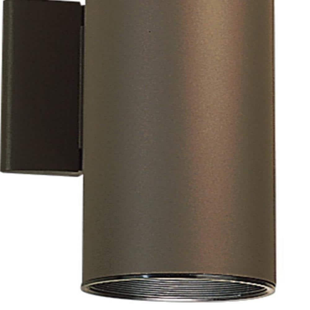 Architectural Bronze 12" Cylinder Wall Sconce with Black Finish