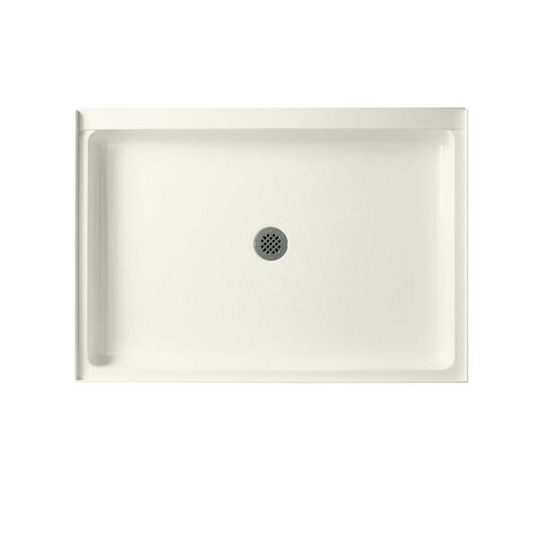 Swan Swanstone 48 in. L x 34 in. W Alcove Shower Pan Base with Center Drain in Bisque
