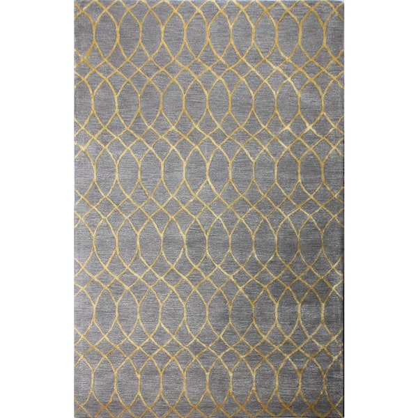 BASHIAN Greenwich Grey 9 ft. x 12 ft. (8'6" x 11'6") Geometric Contemporary Area Rug