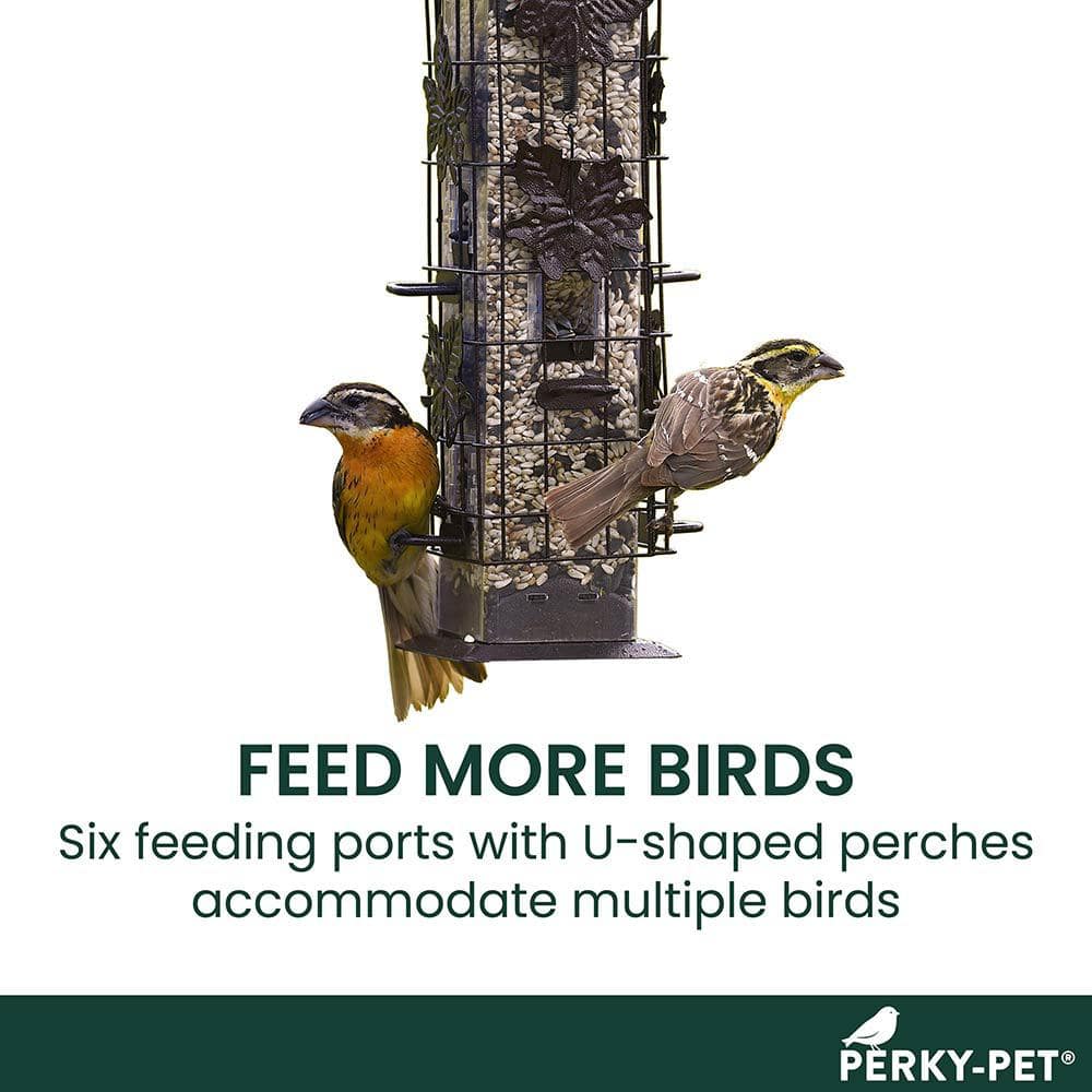 Brown Metal Hanging Squirrel Resistant Tube Bird Feeder